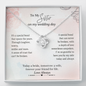 To My Sister On My Wedding Day Love Knot Necklace | Gift for Sister of the Bride Wedding Day | Gift for Sister of the Bride