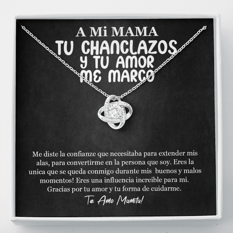 Tu Chanclazos Y Tu Amor Me Marco Love Knot Necklace | Mother's Day Gift Hispanic Mother