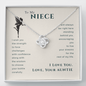 To My Niece, Live Your Dreams Love Knot Necklace | Gift for Niece from Aunt | Niece Birthday, Graduation, Christmas Present