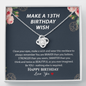 Make a 13th Birthday Wish Teenager Love Knot Necklace, 13th Birthday Gift, Thirteenth Birthday Necklace