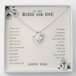 To My Ride Or Die Best Friend Love Knot Necklace | BFF, Best Friend, Unbiological Sister, Birthday Gifts, Best Friend Gift