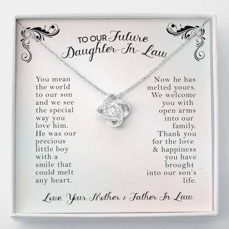 To Our Future Daughter-In-Law Welcome To The Family Love Knot Necklace,To Our Daughter-In-Law Gift On Wedding Day