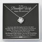 To My Beautiful Wife Happy 10th Anniversary Cubic Zirconia Necklace | Gift From Husband To Wife | 10th Anniversary Gift