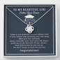 To My Beautiful Girl Follow Your Dream Love Knot Necklace, Gift for Graduation, Daughter/Niece Graduation Gift