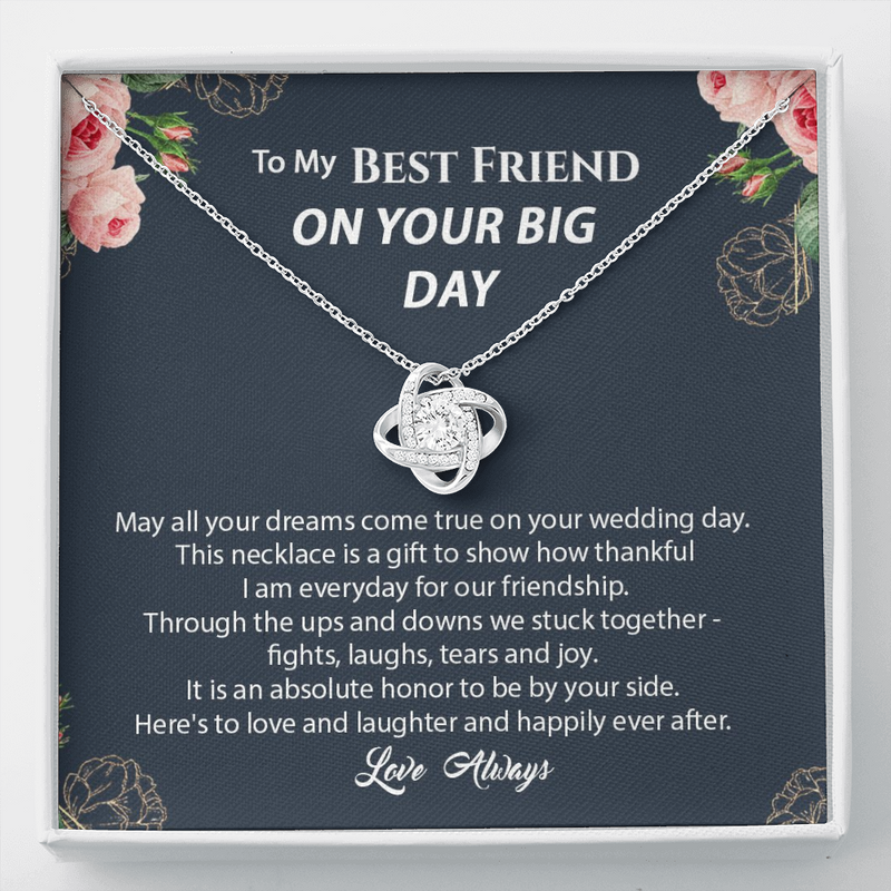 To My Best Friend On Your Big Wedding Day Gift Necklace | Best Friend of the Bride Necklace, Best Friend to Bride Gift, Bride Jewelry Gift