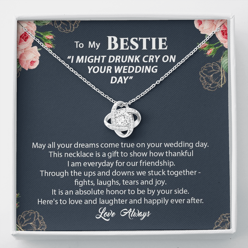 To My Bestie Wedding Day Gift Necklace | Best Friend of the Bride Necklace, Best Friend to Bride Gift, Bride Jewelry Gift