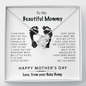To My Beautiful Mommy Our Little Secret Love Knot Necklace, Gift for New Mom, Mother's Day Gift