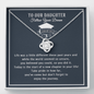 To Our Daughter Follow Your Dream Love Knot Necklace, Gift for Graduation, Mom & Dad Graduation Gift