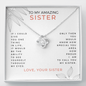 To My Amazing Sister Love Knot Necklace | Gift for Big Sister Gift | Sister Birthday, Graduation, Christmas Gift