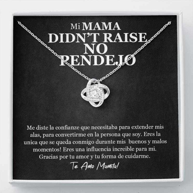 Mama Didn't Raise No Pendejo Love Knot Necklace | Mother's Day Gift Hispanic Mother