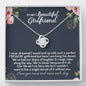 To My Beautiful Girlfriend Love Knot Necklace: Anniversary Gift for Girlfriend, Girlfriend Gift, Gift for Girlfriend, Necklace for Girlfriend