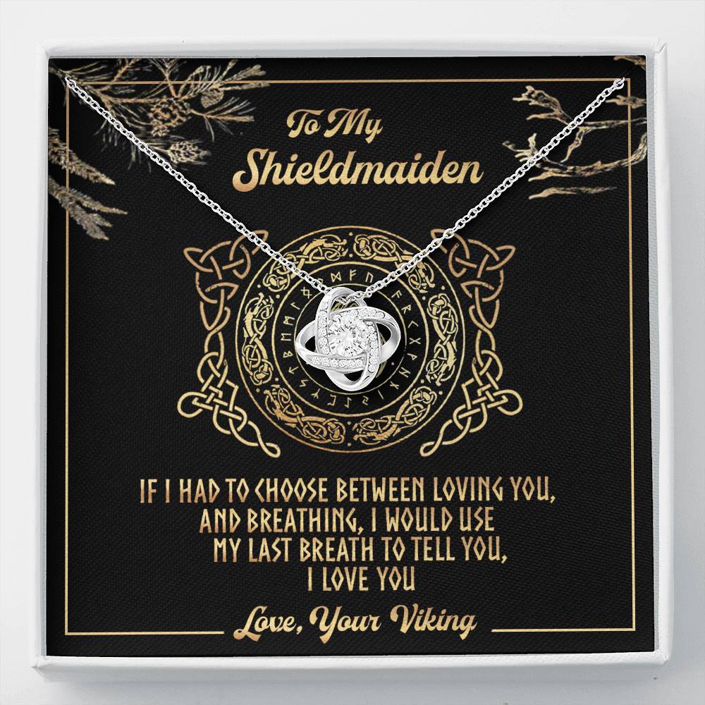 To My Shielmaiden Love Knot Necklace