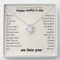 Mom Thanks For Putting Up With Us Love Knot Necklace | Mother's Day Gift for our mom