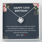 Make a 13th Birthday Wish Love Knot Necklace, 13th Birthday Gift, Thirteenth Birthday Necklace