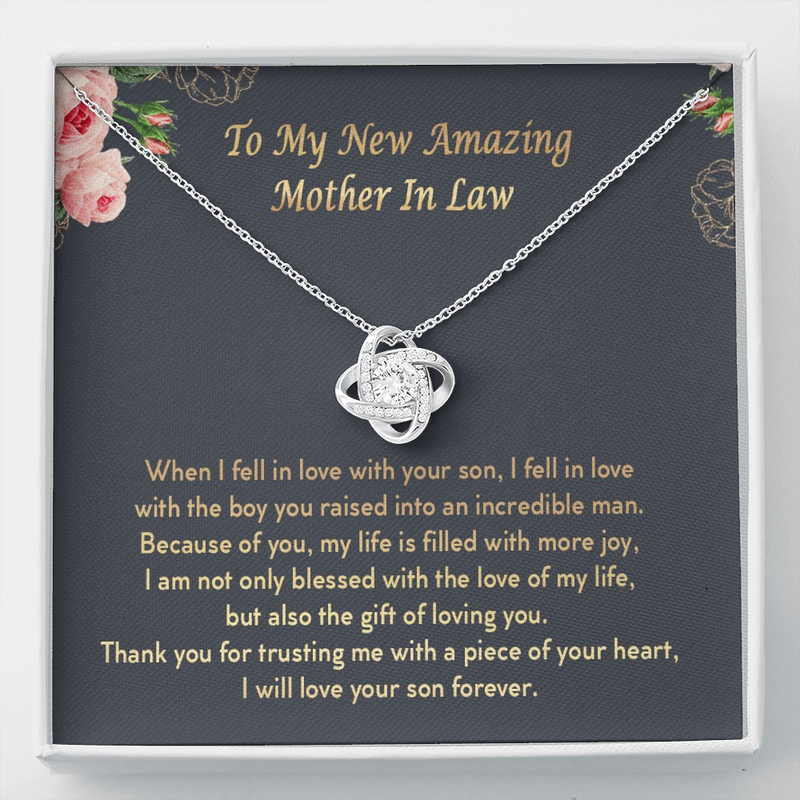 Mother Of The Groom I Promise To Cherish Your Son Love Knot Necklace | Mother In Law Gift | Bride to Mother In Law Gift