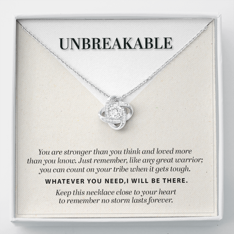 Unbreakable Strength Love Knot Necklace | Strong Woman, Surgery, Cancer Patient, Sick Friend Gift, Care Package