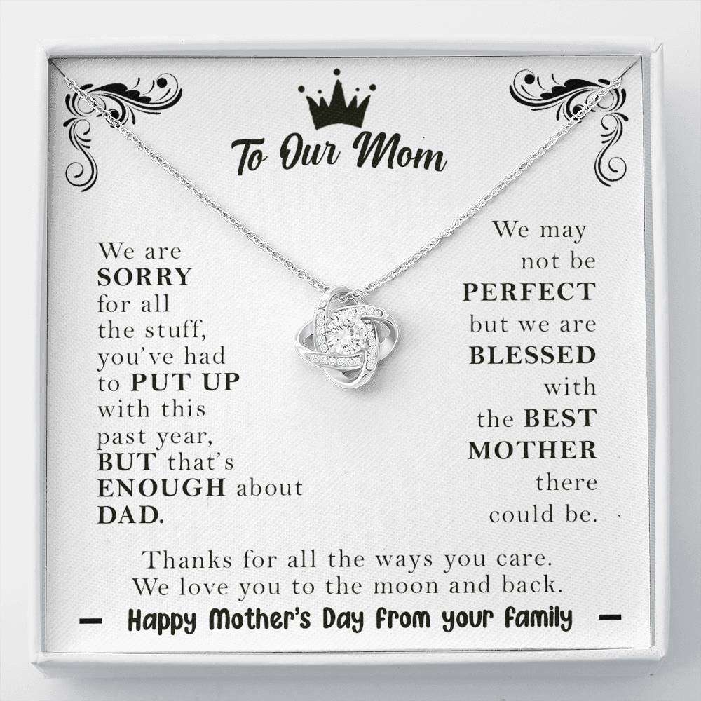 To Our Mom Happy Mother's Day From Your Family Love Knot Necklace