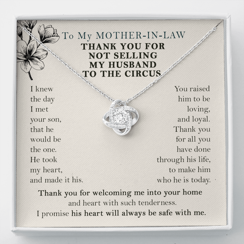Funny Mother in Law Gift Love Knot Necklace | Mother of The Groom Gift, Mother in Law Wedding Gift, Mothers Day Gifts for Mother in Law