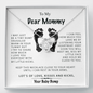To My Dear Mommy From Tiny Bump Love Knot Necklace, Gift for New Mom, Mother's Day Gift