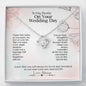 To My Bestie On Your Wedding Day Love Knot Necklace | Best Friend Wedding Day Gift, Best Friend to Bride Gift