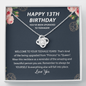 Upgraded to Teenager 13th Birthday Love Knot Necklace, 13th Birthday Gift, Thirteenth Birthday Necklace