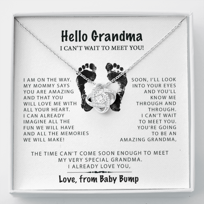 To My Amazing Future Grandma Love Knot Necklace, Pregnancy Reveal Gift, Gift for Grandmother To Be