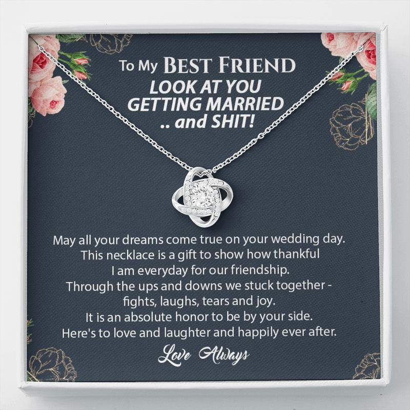 To My Best Friend Funny Wedding Day Gift Necklace | Best Friend of the Bride Necklace, Best Friend to Bride Gift, Bride Jewelry Gift