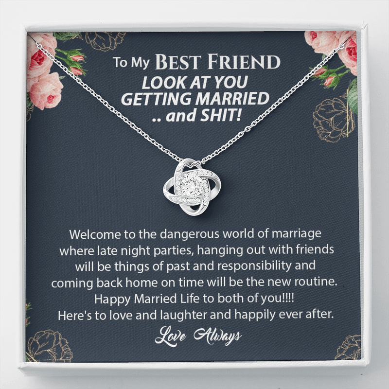 To My Best Friend Wedding Day Gift Necklace | No More Late Nights | Best Friend of the Bride Necklace, Best Friend to Bride Gift, Bride Jewelry Gift