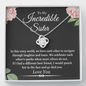 To My Incredible Sister Funny Love Knot Necklace | Unbiological Sister Necklace, Bonus Sister Gift | Gift for Bestie, Best Friend Gift