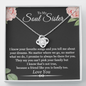 To My Soul Sister A Friend Like You Is Family Love Knot Necklace | Unbiological Sister Necklace, Bonus Sister Gift | Gift for Bestie, Best Friend Gift