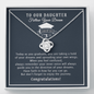 To Our Daughter Love Knot Necklace, Gift for Graduation, Mom & Dad Graduation Gift