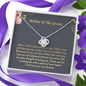 Mother Of The Groom I Will Love Your Son Forever Love Knot Necklace | Mother In Law Gift | Bride to Mother In Law Gift