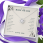 To My Ride Or Die Best Friend Love Knot Necklace | BFF, Best Friend, Unbiological Sister, Birthday Gifts, Best Friend Gift