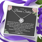 To My Bonus Sister A Friend Like You Is Family Love Knot Necklace | Unbiological Sister Necklace, Bonus Sister Gift | Gift for Bestie, Best Friend Gift