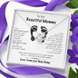 To My Beautiful Mommy Safe & Warm Love Knot Necklace, Gift for New Mom, Mother's Day Gift