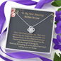To My New Amazing Mother In Law I Will Love Your Son Forever Love Knot Necklace | Mother In Law Gift | Bride to Mother In Law Gift