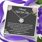 A Friend Like You Is Family Through Thick And Thin Love Knot Necklace | Unbiological Sister Necklace, Bonus Sister Gift | Gift for Bestie, Best Friend Gift