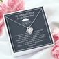 To Our Daughter Let The Adventure Begin Love Knot Necklace, Gift for Graduation, Mom & Dad Graduation Gift