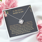 To My Future Mother In Law I Promise To Cherish Your Son Love Knot Necklace | Mother In Law Gift | Bride to Mother In Law Gift