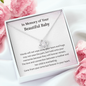 In Memory Of Your Beautiful Baby Forever In Your Heart Love Knot Necklace | Loss of Baby Gift |  Pregnancy Loss Gift | Sorry For Your Loss Gift