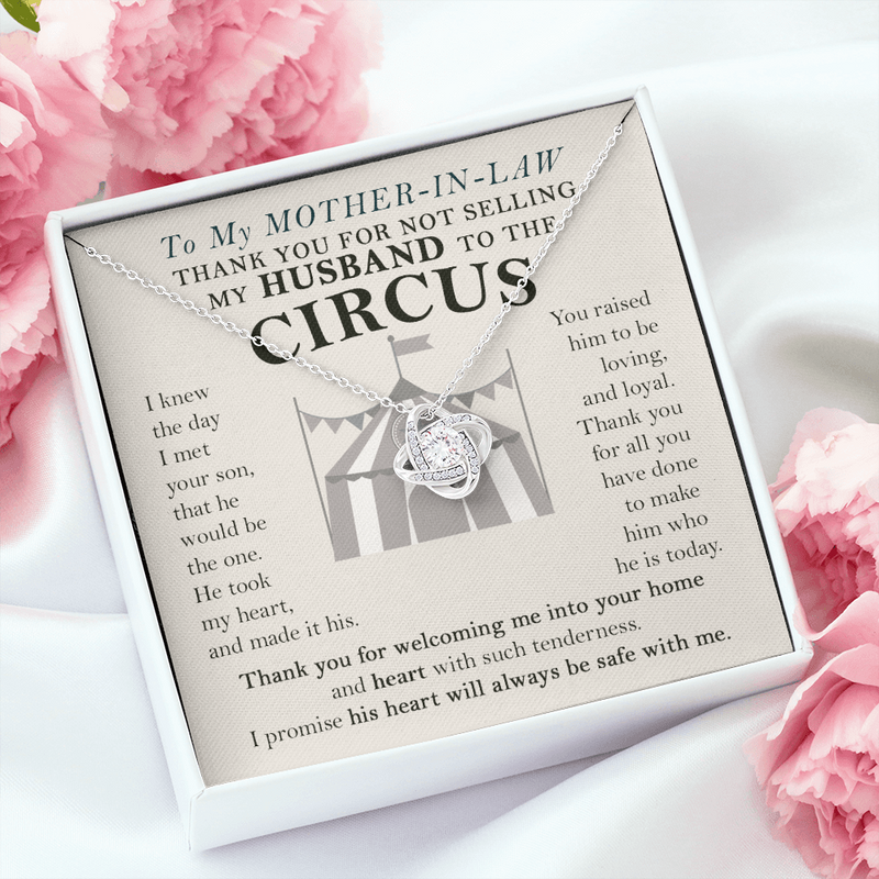 Funny Mother in Law Gift Love Knot Necklace | Mother in Law Wedding Gift, Mothers Day Gifts for Mother in Law, Funny Gift For Mother In Law