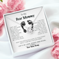 To My Dear Mommy From Tiny Bump Love Knot Necklace, Gift for New Mom, Mother's Day Gift