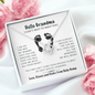 Hello Grandma Love Knot Necklace, Pregnancy Reveal Gift, Gift for Grandmother To Be