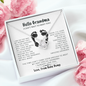 Hello My Amazing Grandma Love Knot Necklace, Pregnancy Reveal Gift, Gift for Grandmother To Be