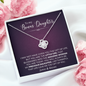 To My Bonus Daughter You Are My Biggest Achievement Love Knot Necklace | Bonus Daughter Birthday, Christmas, Graduation Gift