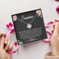 The Best Kind Of People Make You See Sunshine Love Knot Necklace | Unbiological Sister Necklace, Bonus Sister Gift | Gift for Bestie, Best Friend Gift
