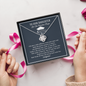To Our Daughter Let The Adventure Begin Love Knot Necklace, Gift for Graduation, Mom & Dad Graduation Gift