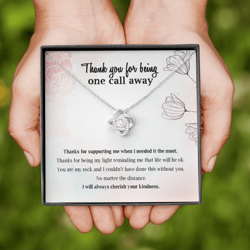 Thank You For Being One Call Away Love Knot Necklace | Thank you gift, Gift For Therapist, Mental Health Professional Gift, Recovery Gift