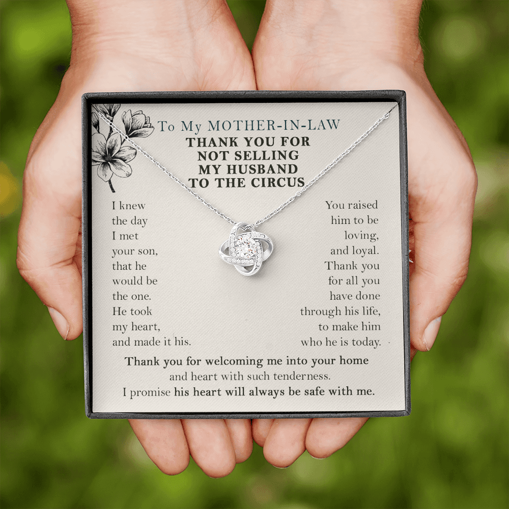 Funny Mother in Law Gift Love Knot Necklace | Mother of The Groom Gift, Mother in Law Wedding Gift, Mothers Day Gifts for Mother in Law