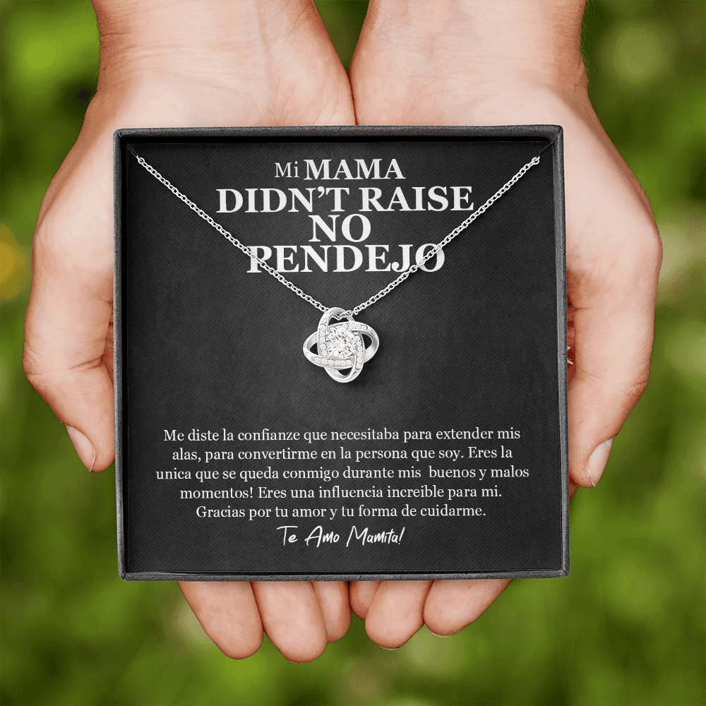 Mama Didn't Raise No Pendejo Love Knot Necklace | Mother's Day Gift Hispanic Mother